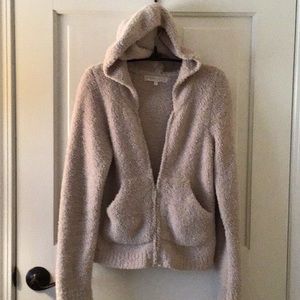 Barefoot Dreams Cozy Chic XS Zip Up Jacket Beige